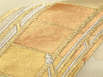 平和屋着物＊夏物　九寸開き名古屋帯　渡り橋　金銀糸　正絹　逸品　CABL2280fb