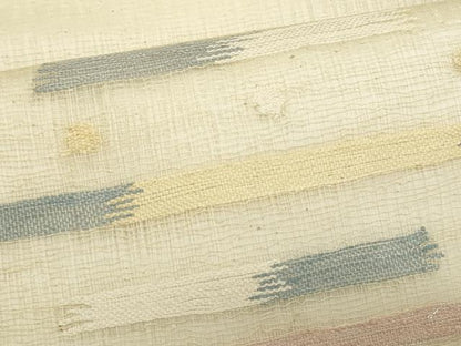 平和屋着物＊夏物　九寸名古屋帯　すくい織　抽象文様　銀糸　正絹　逸品　CABL2288fb