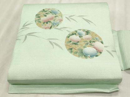 平和屋着物＊夏物　絽塩瀬　九寸名古屋帯　枝花丸文　正絹　逸品　CABL2289fb