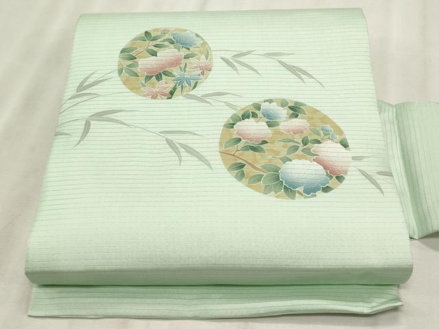 平和屋着物＊夏物　絽塩瀬　九寸名古屋帯　枝花丸文　正絹　逸品　CABL2289fb