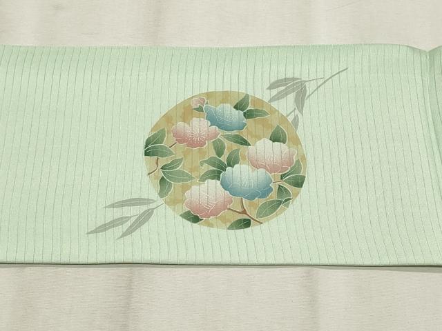 平和屋着物＊夏物　絽塩瀬　九寸名古屋帯　枝花丸文　正絹　逸品　CABL2289fb