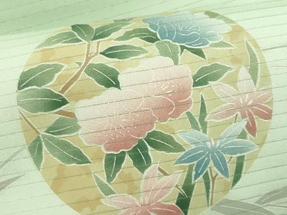 平和屋着物＊夏物　絽塩瀬　九寸名古屋帯　枝花丸文　正絹　逸品　CABL2289fb