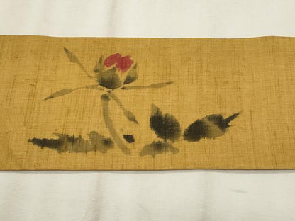 平和屋着物＊夏物　九寸名古屋帯　作家物　草花文　正絹　逸品　CABL2291fb