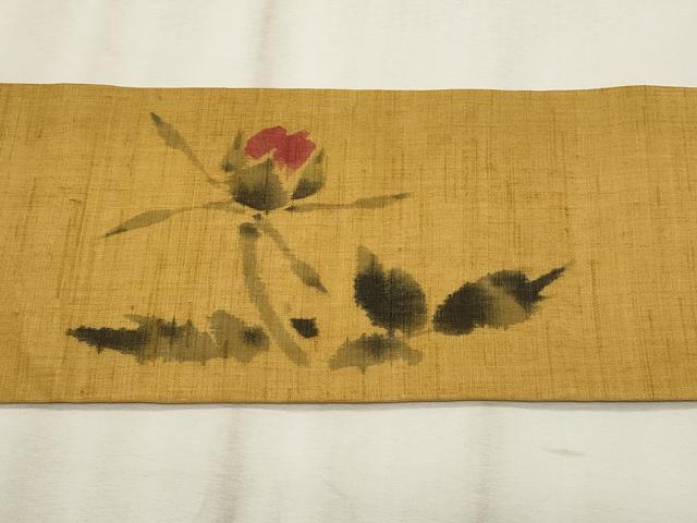 平和屋着物＊夏物　九寸名古屋帯　作家物　草花文　正絹　逸品　CABL2291fb