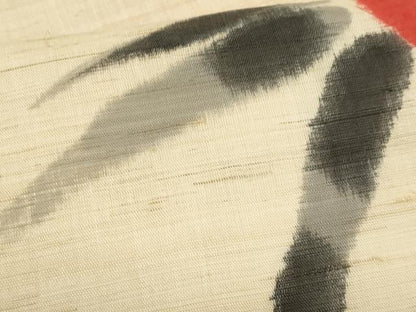 平和屋着物＊夏物　九寸名古屋帯　作家物　手描き　草花文　麻　逸品　CABL2292fb