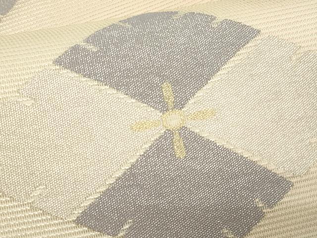 平和屋着物＊夏物　九寸名古屋帯　菱文　金銀糸　正絹　逸品　CABL2297fb