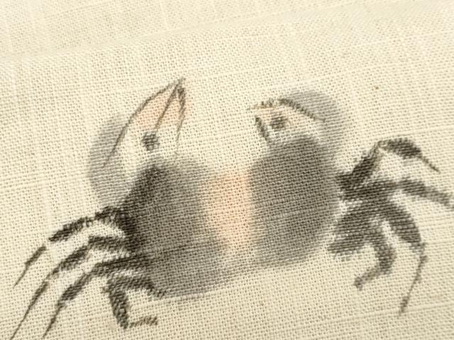 平和屋着物＊夏物　つけ帯　作家物　蟹　正絹　逸品　CABL2302fb