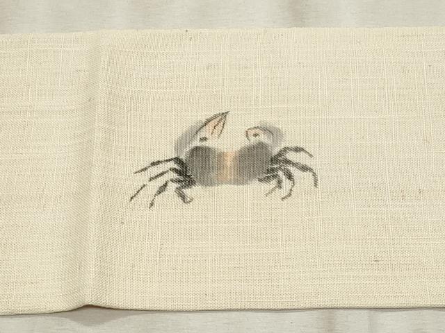 平和屋着物＊夏物　つけ帯　作家物　蟹　正絹　逸品　CABL2302fb
