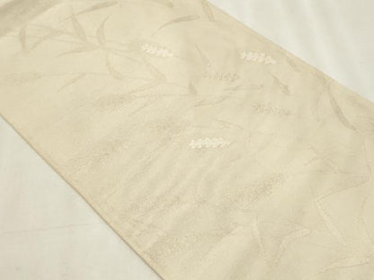平和屋着物＊夏物　つけ帯　枝葉文　金糸　正絹　逸品　CABL2312fb