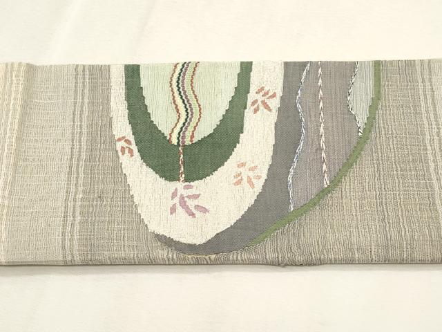 平和屋着物＊夏物　つけ帯　すくい織　流水文　正絹　逸品　CABL2314fb
