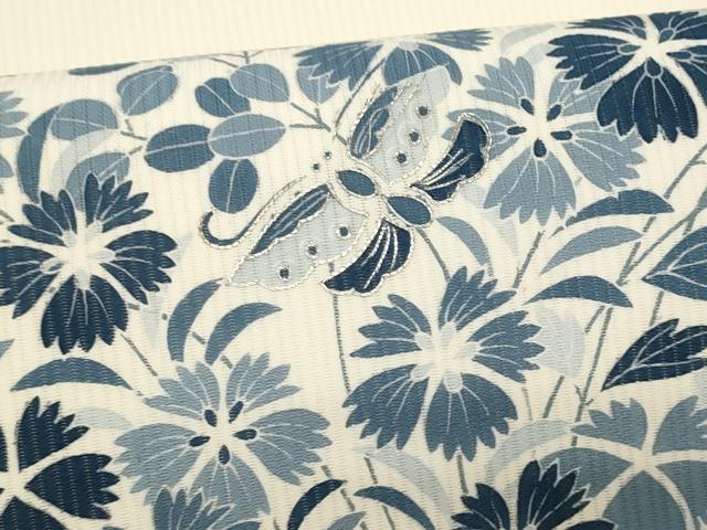 平和屋着物＊夏物　つけ帯　駒刺繍　流水枝花文　正絹　逸品　CABL2316fb