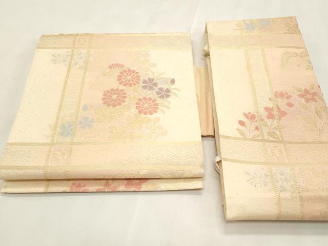 平和屋着物＊夏物　つけ帯　枝花文　金銀糸　正絹　逸品　CABL2318fb