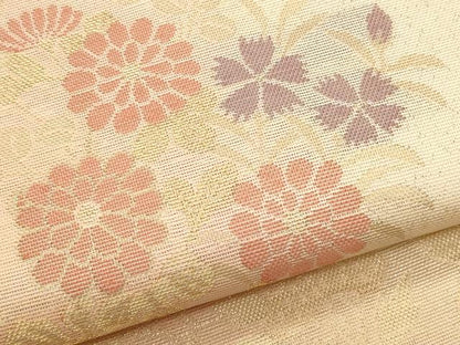 平和屋着物＊夏物　つけ帯　枝花文　金銀糸　正絹　逸品　CABL2318fb