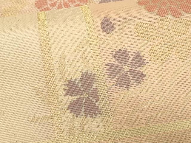 平和屋着物＊夏物　つけ帯　枝花文　金銀糸　正絹　逸品　CABL2318fb