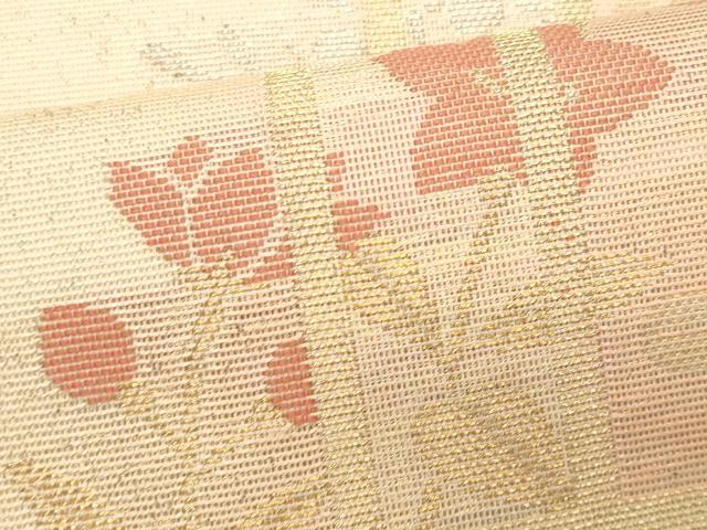 平和屋着物＊夏物　つけ帯　枝花文　金銀糸　正絹　逸品　CABL2318fb