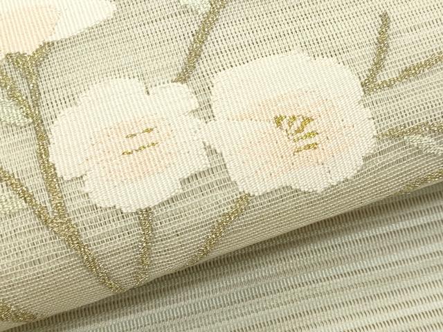 平和屋着物＊夏物　八寸名古屋帯　絽綴れ　枝花文　金銀糸　正絹　逸品　CABL2320fb