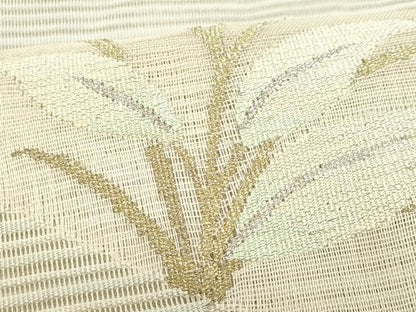 平和屋着物＊夏物　八寸名古屋帯　絽綴れ　枝花文　金銀糸　正絹　逸品　CABL2320fb