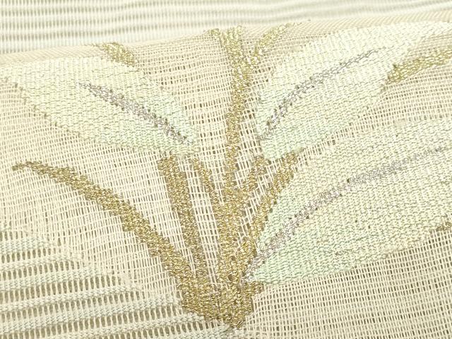 平和屋着物＊夏物　八寸名古屋帯　絽綴れ　枝花文　金銀糸　正絹　逸品　CABL2320fb