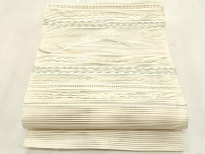 平和屋着物＊夏物　八寸名古屋帯　絽綴れ　横段文　正絹　逸品　CABL2321fb