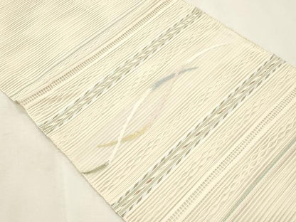平和屋着物＊夏物　八寸名古屋帯　絽綴れ　横段文　正絹　逸品　CABL2321fb