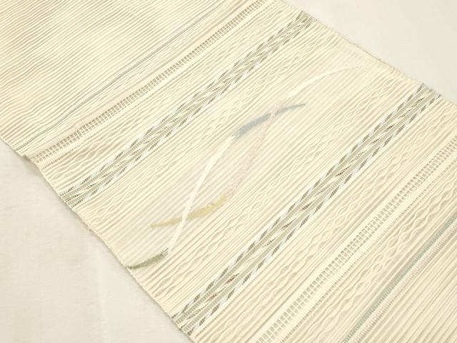 平和屋着物＊夏物　八寸名古屋帯　絽綴れ　横段文　正絹　逸品　CABL2321fb
