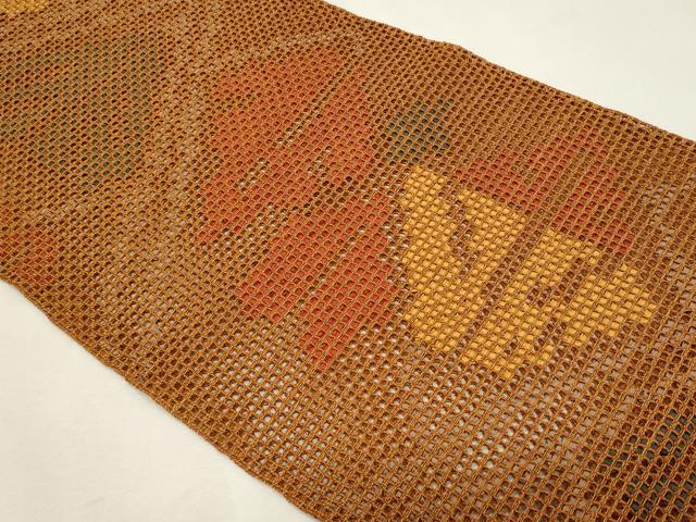 平和屋着物＊夏物　八寸名古屋帯　羅　抽象文様　正絹　逸品　CABL2322fb