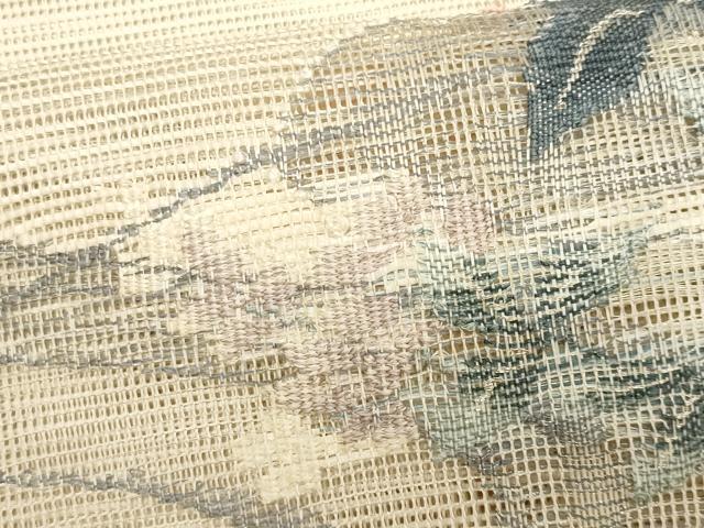 平和屋着物＊夏物　八寸名古屋帯　流水枝花文　正絹　逸品　CABL2323fb