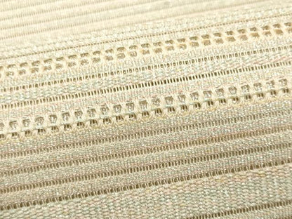 平和屋着物＊夏物　八寸名古屋帯　絽綴れ　横段文　銀糸　正絹　逸品　CABL2324fb