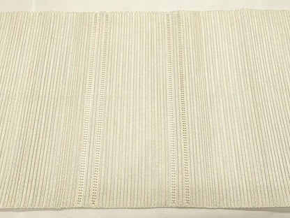 平和屋着物＊夏物　八寸名古屋帯　絽綴れ　横段文　銀糸　正絹　逸品　CABL2324fb
