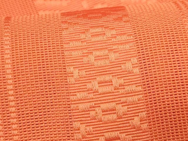 平和屋着物＊夏物　博多織　八寸名古屋帯　紗献上　鉛丹色　CABL2330fb