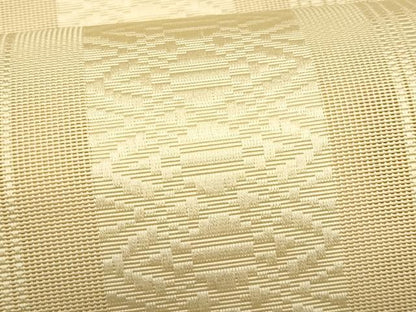 平和屋着物＊夏物　本場筑前博多織　八寸名古屋帯　紗献上　白橡色　正絹　逸品　CABL2348fb
