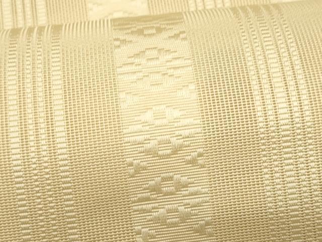 平和屋着物＊夏物　本場筑前博多織　八寸名古屋帯　紗献上　白橡色　正絹　逸品　CABL2348fb