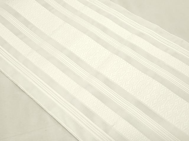 平和屋着物＊夏物　博多織　八寸名古屋帯　紗献上　白練色　CABL2366fb