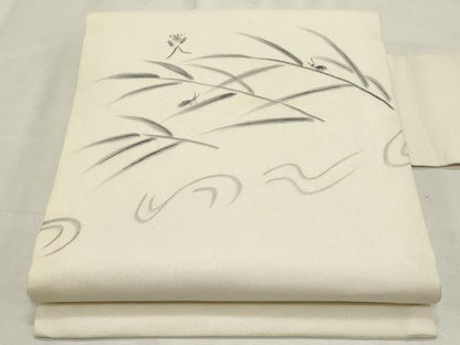 平和屋着物＊夏物　九寸名古屋帯　手描き　夏虫　正絹　逸品　CABL2383fb