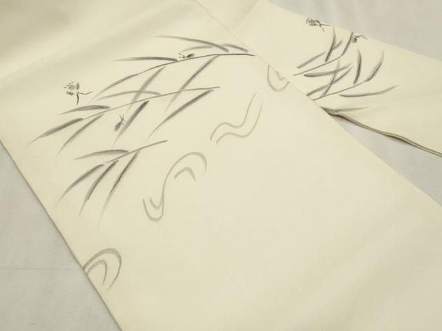 平和屋着物＊夏物　九寸名古屋帯　手描き　夏虫　正絹　逸品　CABL2383fb