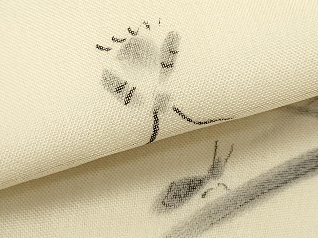 平和屋着物＊夏物　九寸名古屋帯　手描き　夏虫　正絹　逸品　CABL2383fb