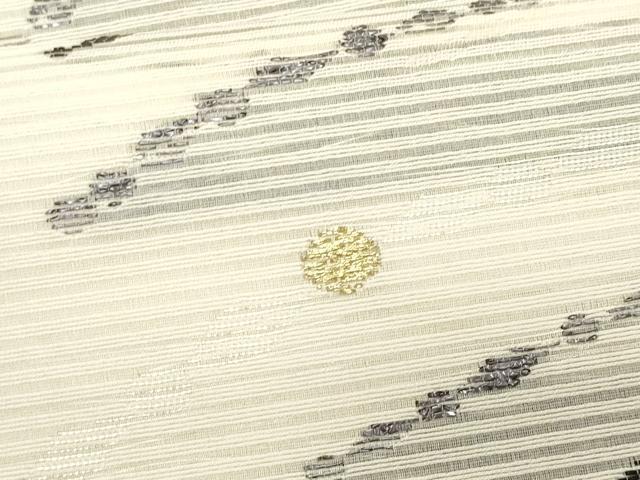 平和屋着物＊夏物　九寸名古屋帯　抽象文様　金銀糸　正絹　逸品　CABL2387fb