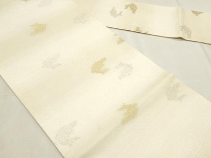 平和屋着物＊夏物　九寸名古屋帯　荒磯　金銀糸　正絹　逸品　CABL2388fb