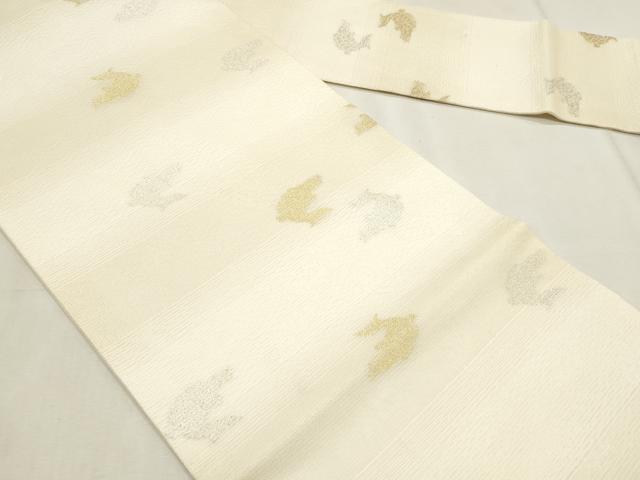 平和屋着物＊夏物　九寸名古屋帯　荒磯　金銀糸　正絹　逸品　CABL2388fb