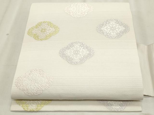 平和屋着物＊夏物　九寸名古屋帯　舞花文　正絹　逸品　CABL2389fb