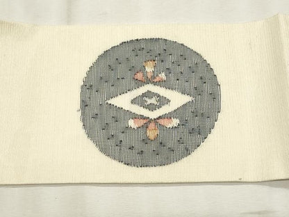 平和屋着物＊夏物　九寸名古屋帯　花丸文　正絹　逸品　CABL2390fb