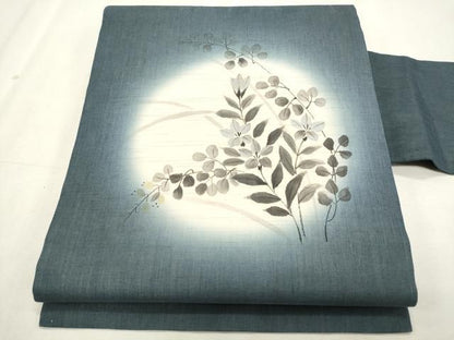 平和屋着物＊夏物　九寸名古屋帯　枝花文　正絹　逸品　CABL2391fb