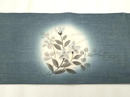 平和屋着物＊夏物　九寸名古屋帯　枝花文　正絹　逸品　CABL2391fb