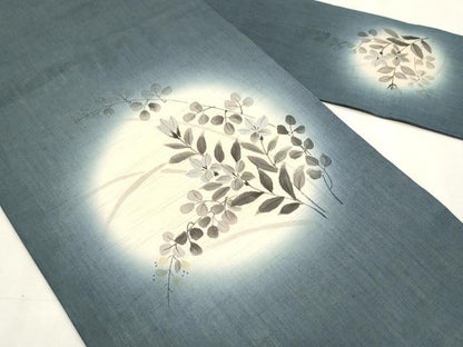 平和屋着物＊夏物　九寸名古屋帯　枝花文　正絹　逸品　CABL2391fb