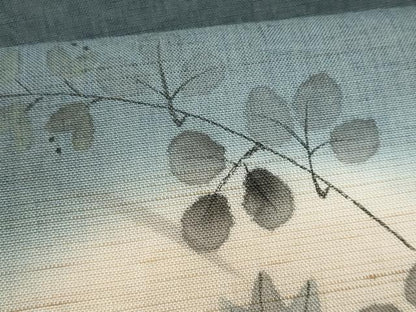 平和屋着物＊夏物　九寸名古屋帯　枝花文　正絹　逸品　CABL2391fb
