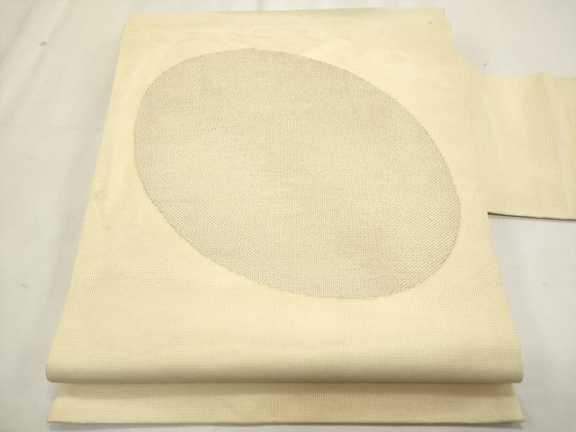 平和屋着物＊夏物　九寸名古屋帯　銀糸　正絹　逸品　CABL2397fb