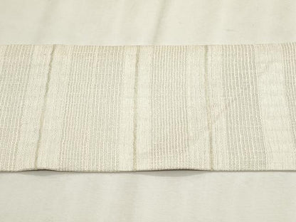 平和屋着物＊夏物　九寸名古屋帯　横段文　銀糸　正絹　逸品　CABL2398fb