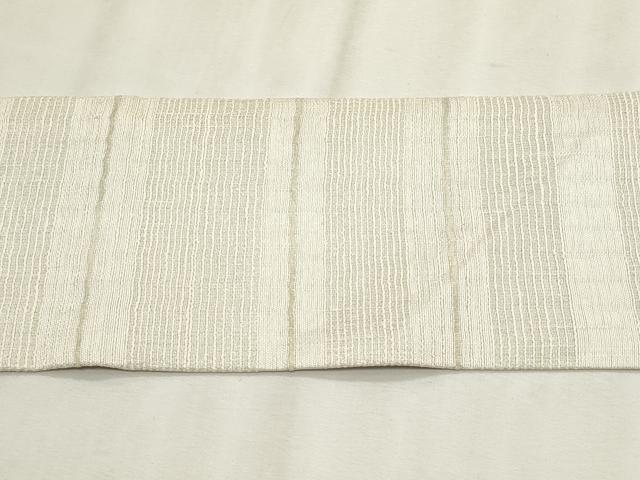 平和屋着物＊夏物　九寸名古屋帯　横段文　銀糸　正絹　逸品　CABL2398fb