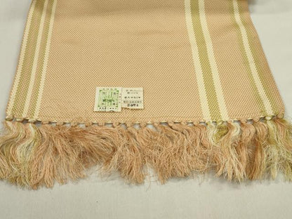 平和屋着物●本場筑前博多織　名古屋帯　反物　枝花文　証紙付き　逸品　未使用　CABL2402ju