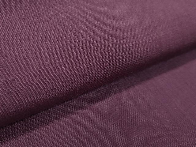平和屋着物●紬　反物　草木染　紅花の里　紅ごろも　紫紺　葡萄染色　着尺　八掛付き　証紙付き　逸品　未使用　CABL2404ju